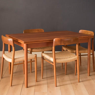 Vintage Danish Expandable Teak Dining Table 