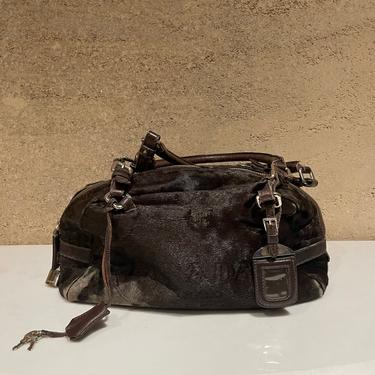 Vintage PRADA Milano Leather Satchel Shoulder Hand Bag Lock & Key Embossed Logo 