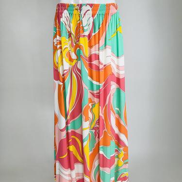 Emilio Pucci Bright Jersey Print Gored Midi Skirt
