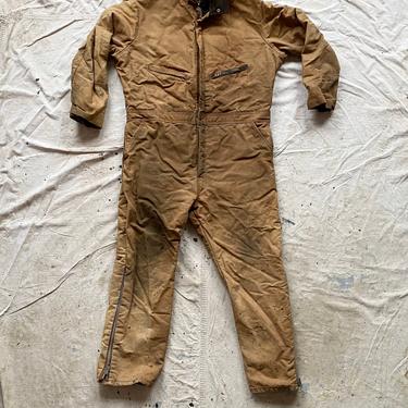 Vintage 70s Key Imperial Insulated Tan Shop Coveralls 