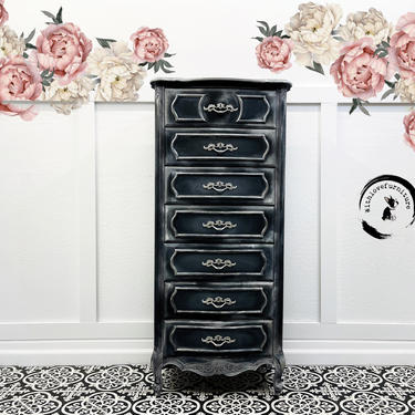 Black Lingerie French Provincial Chest of drawers. 