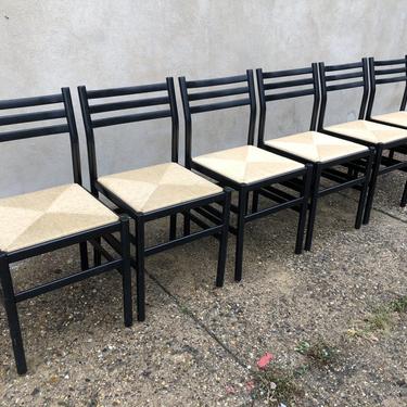 Set of six italian dining chairs