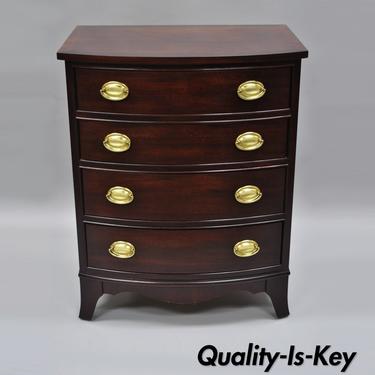 Thomasville Mahogany Collection Bow Front Hepplewhite Nightstand Banded Chest B