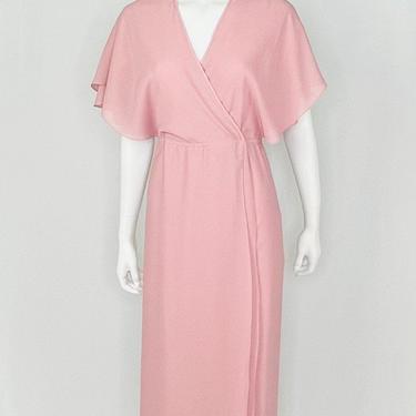 Vintage 1980s Rose Sheer Short Sleeve Gown 