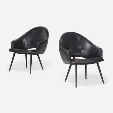 Pair of lounge chairs (In the manner of Jacques Adnet)