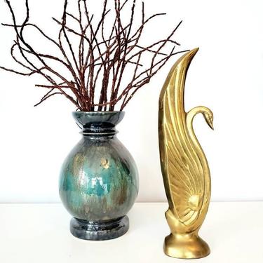 Vintage Brass Art Deco Swan Figurine / Bookend 