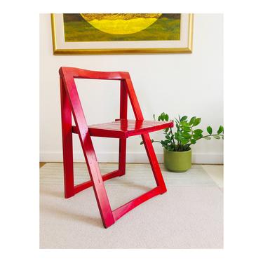 Vintage Red A Frame Folding Chair / FREE SHIPPING 