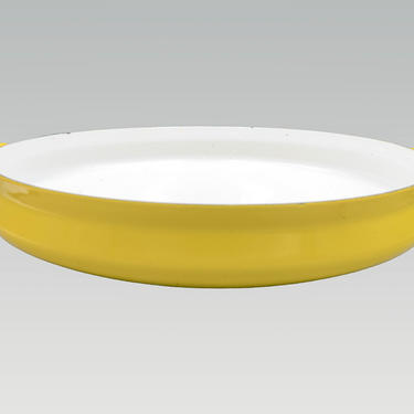 Dansk Kobenstyle Yellow Paella Pan | Vintage Danish Enameled Cookware | Jens Quistgaard Design (JHQ/IHQ) 