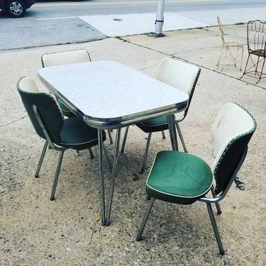 Retro "diner style" table with 4 chairs. $250