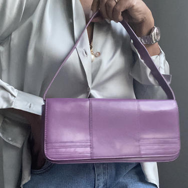 vintage 90s NICOLE MILLER lilac petite pochette leather shoulder bag 