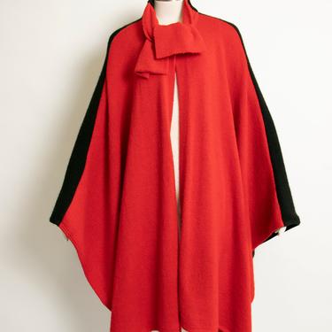 1980s VALENTINO CAPE Wool Knit Two Tone 