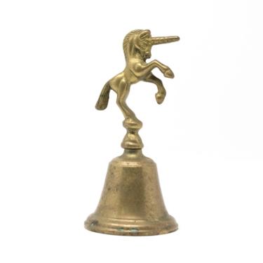 Vintage Brass Unicorn Bell, Unicorn Figurine 