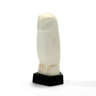 Mid century modern white owl sculpture by Cleo Hartwig 