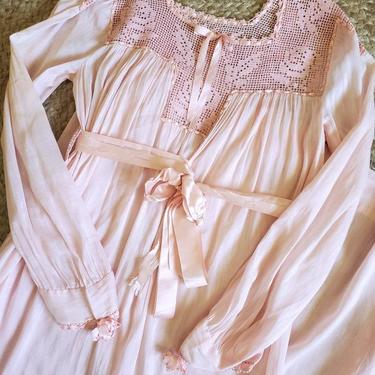 Shelby pink Edwardian nightgown, vintage lingerie, prairie dress, cottagecore 