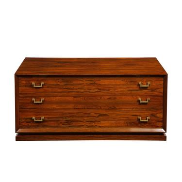 Brazilian Rosewood Low Chest of Drawers with Brass Pulls 1960