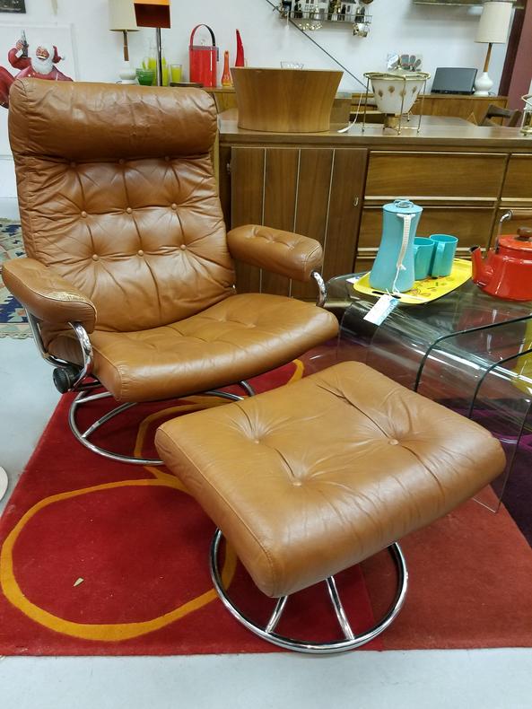 Vintage Ekornes Stressless Chair and Ottoman