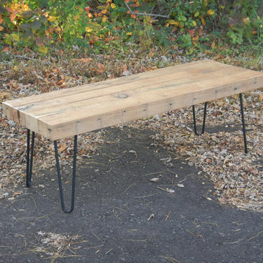 Coffee Table Made with Reclaimed Lumber | Hairpin Legs with a Rustic Industrial Design | Loft Decor 