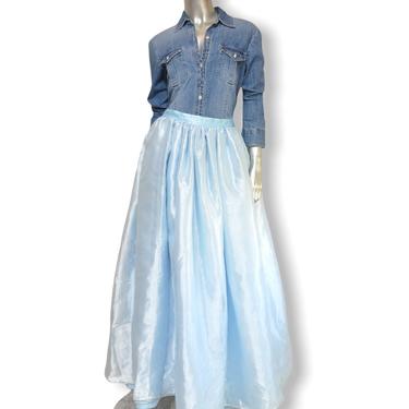 Vintage Handmade Full Length Princess Skirt Pale Blue Formal Maxi Skirt 