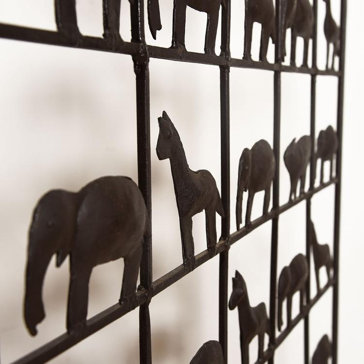 Mid Century Wrought Iron Animal Silhouette Screen / Room Divider