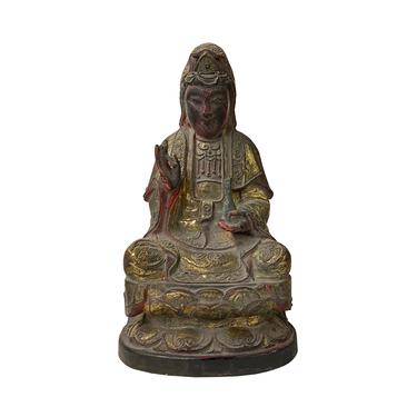 Vintage Chinese Wooden Carved Home Guardian Kwan Yin Figure ws1175E 