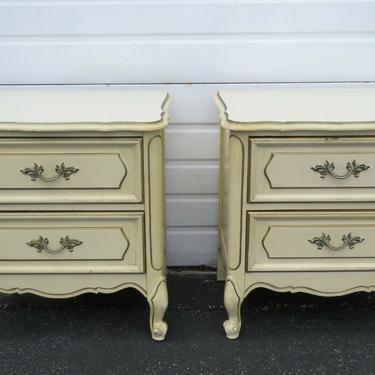 French Painted Pair Nightstands Side End Bedside Tables 1896