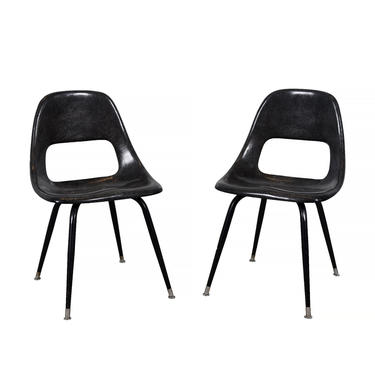 Charleston Molded Fiberglass Chair Black Fiberglass Chair Eames Era 