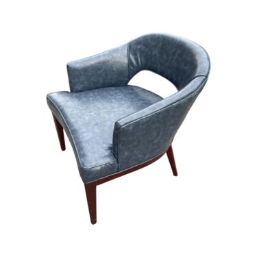 Blue Leather Attorney Lounge Chair