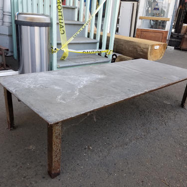 Post War Era Galvanized Steel Low Table 54.5 x 22.25 x 12