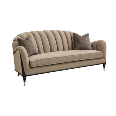 Modern Caracole Taupe Channel Surfing Sofa