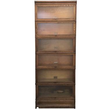 Antique Seven Shelf Oak Globe Wernicke Barrister Bookcase