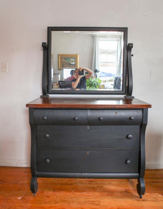 Mirror Empire Dresser Vintage, Tiger Oak Dresser With Mirror