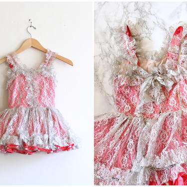 vintage 1950s ballet costume - vintage ballerina costume / fairy tale costume - vintage tutu / '50s lace &amp; tulle costume - silver tutu 