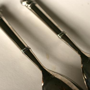 vintage towle silver plate salad servers with crown handles 