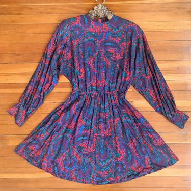 Vintage Red Paisley Dress by BTvintageclothes