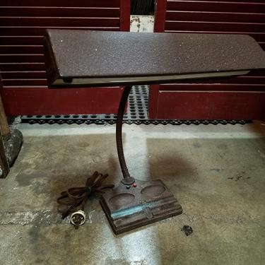 Vintage Steel Banker Desk Lamp H15.5 x W15.25 x D9.5