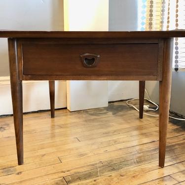 Mid Century Walnut Single Drawer Occasional Table by Bassett