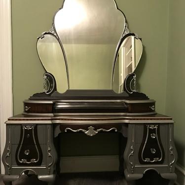 Art Deco Vanity Dressing Table Fan Shaped Mirror SHIPPING NOT INCLUDED 