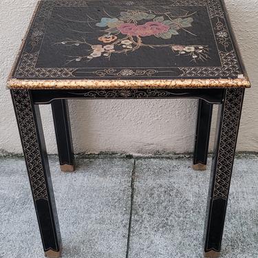 Chinese Black Lacquer Side Table