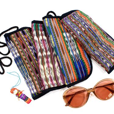 Deadstock VINTAGE: 1980s - Native Guatemala Eyeglass Pouch - Native Textile - Sunglasses Holder - Pouch - Fabric Bag - SKU 1-C5-00029770 