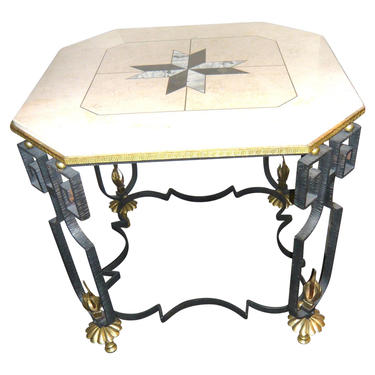 Stunning Art Deco marble with iron occasional Regency style table