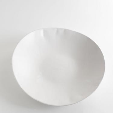 White Matte Ceramic Serving Bowl, Handmade Stoneware Bowl, Pottery Bowl, Large Serving Bowl 
