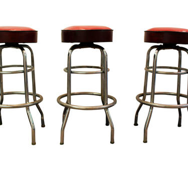 Set of 3 Matching Mid Century Modern Atomic Swivel Bar Stools/Chairs 