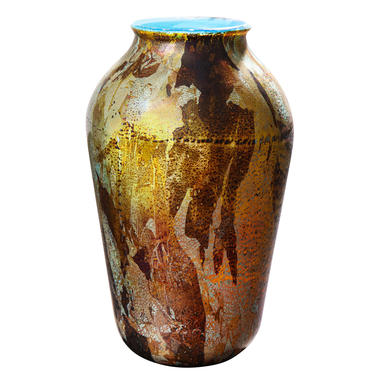 Aldo Nason Handblown Glass Vase with Gold and Silver Foil 1960s