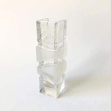 Vintage 1970s German Op Art Crystal Vase by Warmensteinach Glaswerke 