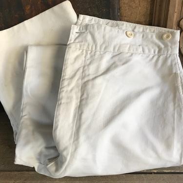 French White Cotton Trousers, Gents, Peasant Work Wear, Chore Wear, Basque Costume, Military 