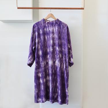 NaSuma Tie Dyed Mockneck Purple Dress