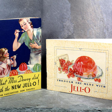 Set of 2 Antique Jello Cookbooks - Vintage Jell-O Promotional Cookbooks, 1927 &amp; 1933 | FREE SHIPPING 