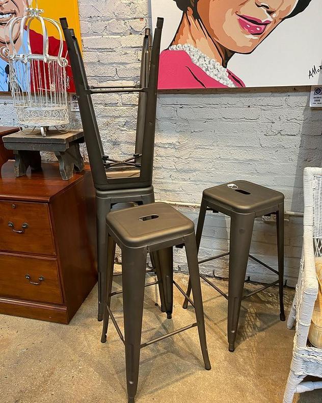 Industrial bar stools, 31” x 12 