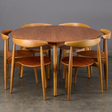 Hans Wegner Heart Set Dining Table and Chairs RESTORED Fritz Hansen 