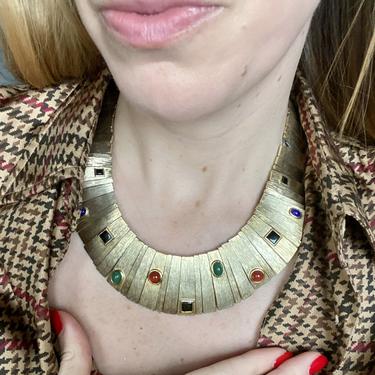 Stunning Unsigned LES BERNARD Egyptian Revival Collar Necklace